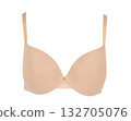Beige Womans Bra on White Isolated Background Beige Womans Bra on White Isolated Background 132705076
