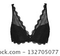Black Lace Womans Bra on White Background Black Lace Womans Bra on White Background 132705077