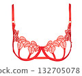 Red Decorative Womans Bra with Leaf Pattern Red Decorative Womans Bra with Leaf Pattern 132705078