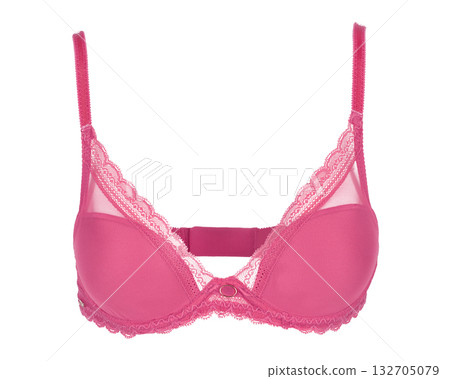 Pink Womans Bra with Lace Trim Detail Pink Womans Bra with Lace Trim Detail 132705079