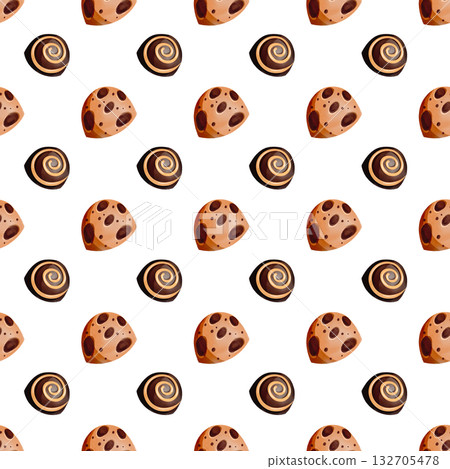 Seamless pattern with heart-shaped gingerbread cookies, chocolate candies. Delicious hand-drawn sweets. Watercolor illustration of the dessert. Winter holiday atmosphere. Seamless pattern with heart-shaped gingerbread cookies, chocolate candies. Delicious hand-drawn sweets. Watercolor illustration of the dessert. Winter holiday atmosphere. 132705478