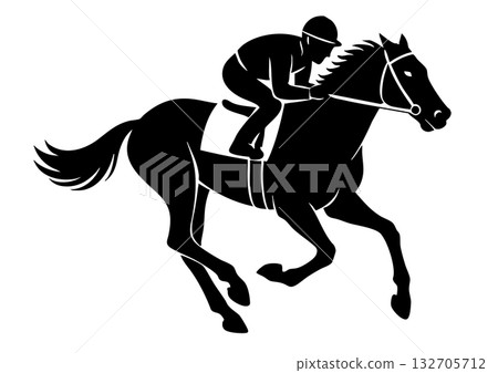 Simple illustration of a horse (2026 New Year's card material) Simple illustration of a horse (2026 New Year's card material) 132705712