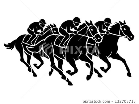 馬的簡筆畫（2026新年賀卡素材） 132705713