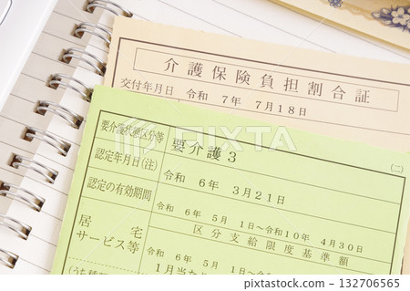 Insurance certificate and certificate of burden rate for nursing care level 3 132706565