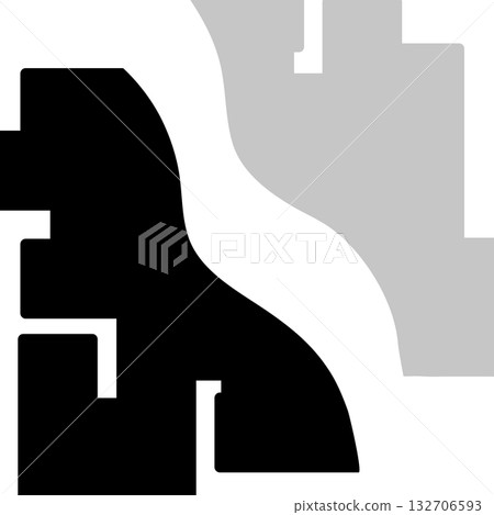 Black and gray abstract curved and geometric pattern background Black and gray abstract curved and geometric pattern background 132706593