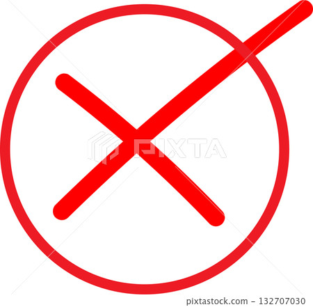 Check mark and cross symbols  132707030