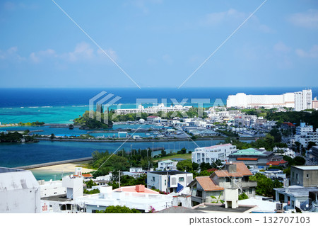 沖繩恩納村中泊地區的鳥瞰圖 132707103