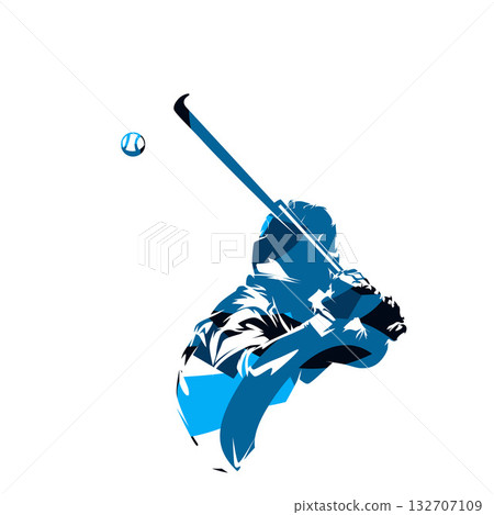 Baseball player, abstract blue baseball batter logo, isolated vector illustration Baseball player, abstract blue baseball batter logo, isolated vector illustration 132707109