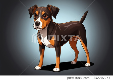 卡通小狗站立形象 卡通小狗站立形象 132707234