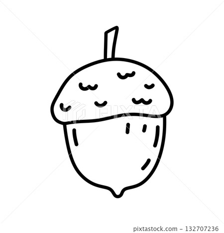 Cute acorn isolated on a white background Cute acorn isolated on a white background 132707236