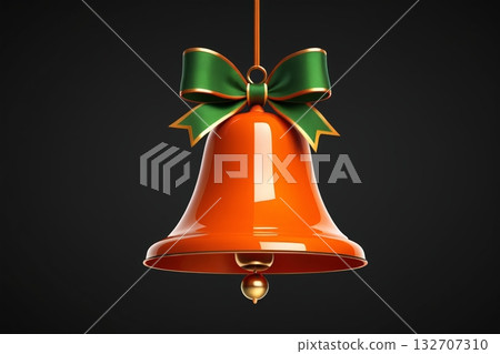 Orange bells with green bow decorations Orange bells with green bow decorations 132707310