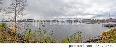 Helsinki bay panorama with city skyline 132707650