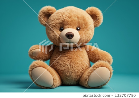 棕色毛绒泰迪熊玩具特写 132707780