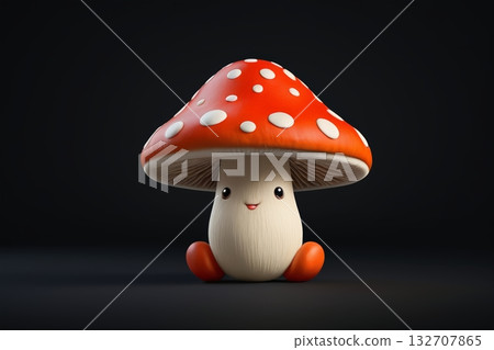 可爱卡通蘑菇形象 132707865