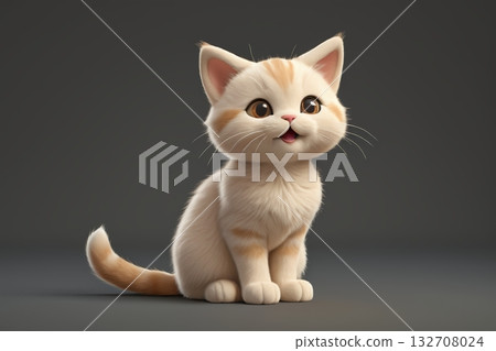 可爱卡通小猫形象素材 132708024