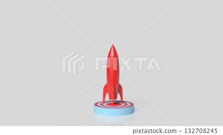 The Rocket on Target point for Business concept 3d Rendering. 132708245