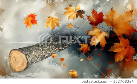 Autumn leaves seen from below 132708384