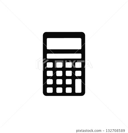 calculator icon silhouette digital math tool for school office finance accounting and education isolated illustration 132708589