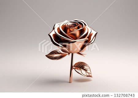 金属质感玫瑰花特写 金属质感玫瑰花特写 132708743