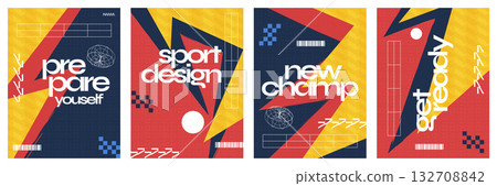 Sports Event Poster Template Collection in Modern and Geometric Concept. Template for Sport, Fitness, Workout, Gym, Brochure, Invitation, Festival, or Music Event Sports Event Poster Template Collection in Modern and Geometric Concept. Template for Sport, Fitness, Workout, Gym, Brochure, Invitation, Festival, or Music Event 132708842