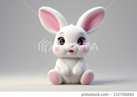 可爱动画兔子素材 132708898