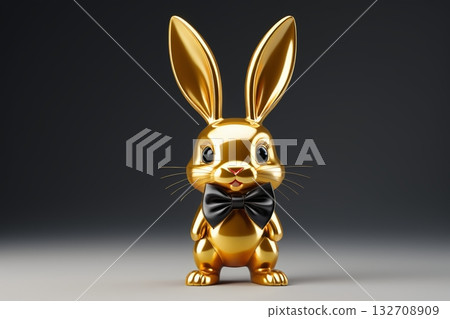 金色兔子摆件带黑色领结 金色兔子摆件带黑色领结 132708909
