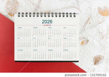 Calendar year 2026 on mulberry paper background. 2026 calendar planning appointment meeting concept. Calendar year 2026 on mulberry paper background. 2026 calendar planning appointment meeting concept. 132709182
