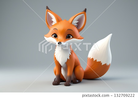 可爱动画狐狸形象素材 可爱动画狐狸形象素材 132709222