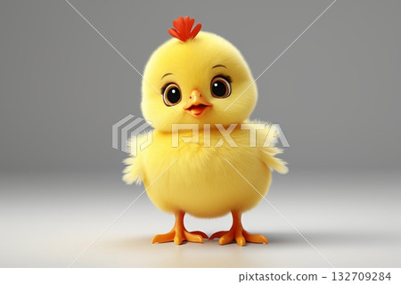 可爱黄色小鸡卡通形象 可爱黄色小鸡卡通形象 132709284