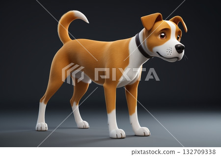 站立的卡通小狗形象 132709338