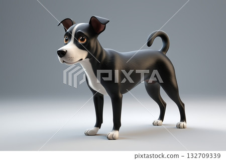 Cartoon puppy standing image material Cartoon puppy standing image material 132709339