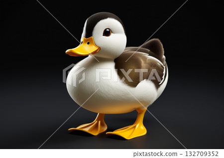 卡通鸭子形象特写 132709352