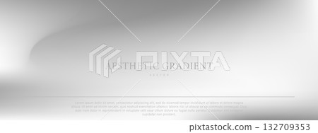 Silver mirror gradient background. Abstract metal surface and foil texture. Smooth steel or chrome reflection effect. Vector illustration 132709353