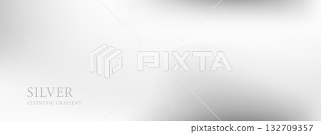 Abstract silver mirror gradient vector background. Metal surface texture and shiny foil for modern design or decor 132709357