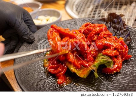 Korean food. Korean beef tartare 132709388