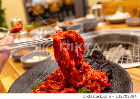 Korean food. Korean beef tartare 132709394