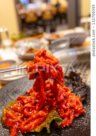 Korean food. Korean beef tartare 132709395