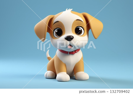可爱卡通小狗形象素材 可爱卡通小狗形象素材 132709402