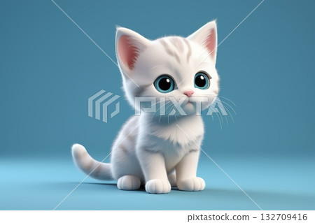 可爱卡通小猫形象素材 可爱卡通小猫形象素材 132709416