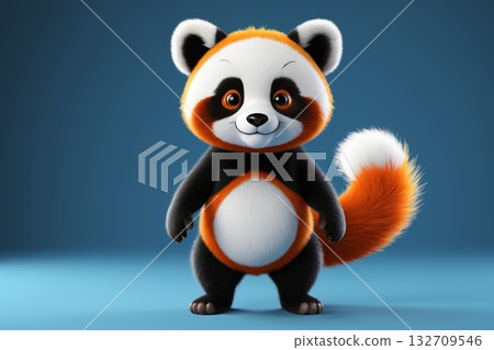 可爱卡通小熊猫站立形象 可爱卡通小熊猫站立形象 132709546