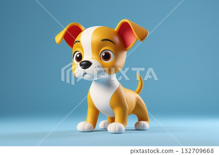 卡通小狗3D形象 卡通小狗3D形象 132709668