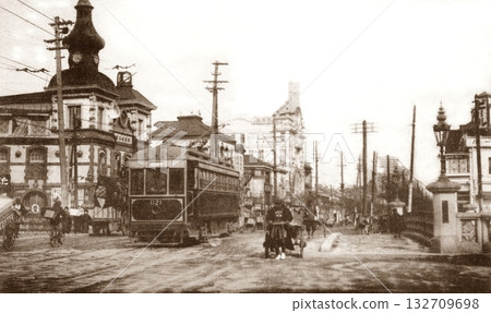 1907-1918年的老照片，東京銀座中央大道銀座8丁目附近 132709698