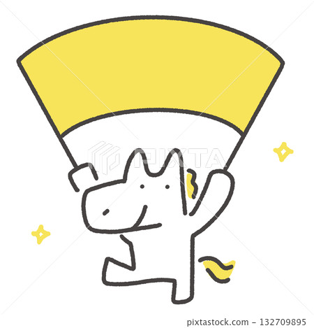 白馬雙手持旗,新年素材 文字空間 頁邊距 白馬雙手持旗,新年素材 文字空間 頁邊距 132709895