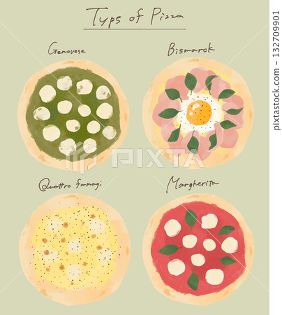 Various pizza illustration set Various pizza illustration set 132709901