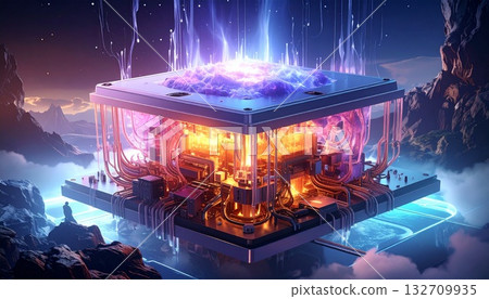 Futuristic Quantum Computer Powering Technology Innovation Futuristic Quantum Computer Powering Technology Innovation 132709935