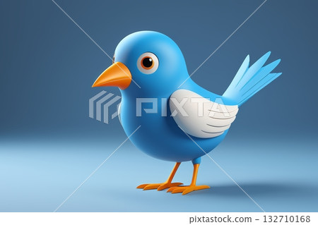 蓝色卡通小鸟形象素材 蓝色卡通小鸟形象素材 132710168