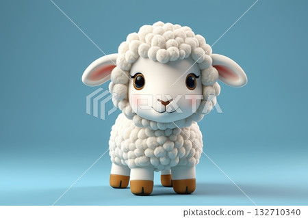 可爱卡通小羊形象 可爱卡通小羊形象 132710340