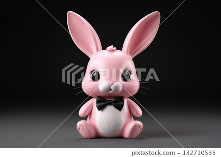 粉色卡通兔子玩偶形象 粉色卡通兔子玩偶形象 132710535
