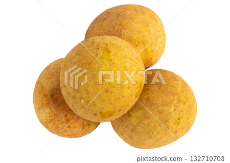 Pile of Fresh Longan Fruits on White Background Pile of Fresh Longan Fruits on White Background 132710708