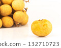 Longan Fruits with Branch on White Background 132710723